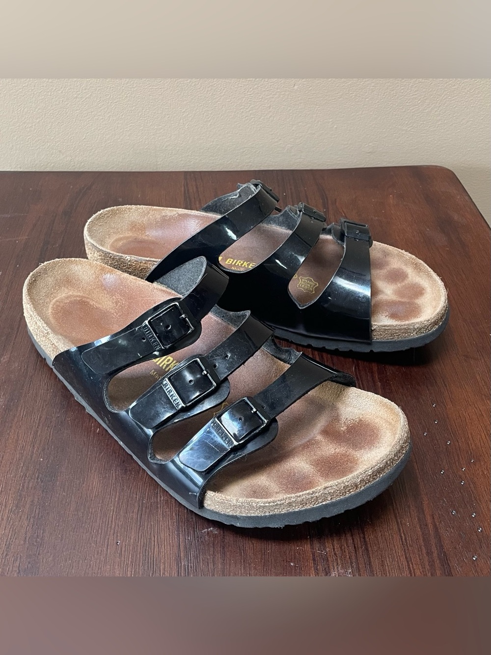 Birkenstock Florida Birkenstock-Flor Patent Leather Sandal, Black, EU 41